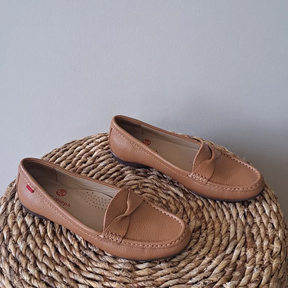 Marc Joseph New York Womens Claremont St. Brown Pebbled Leather Loafers S-6‎